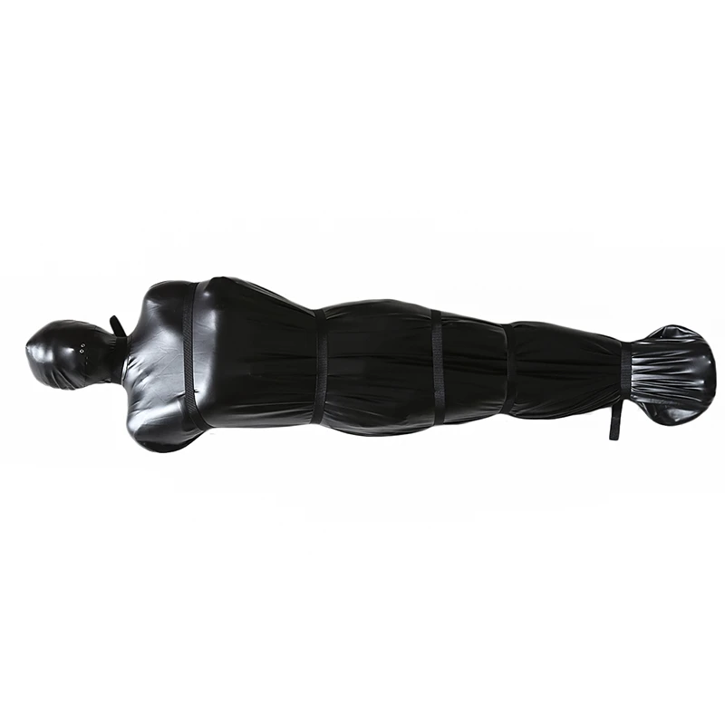 Thierry Full Body Bondage Unisex Mummy Bag, Patent Leather Sex Sleeping Bag SM Products Bodysuit Halloween Cosplay