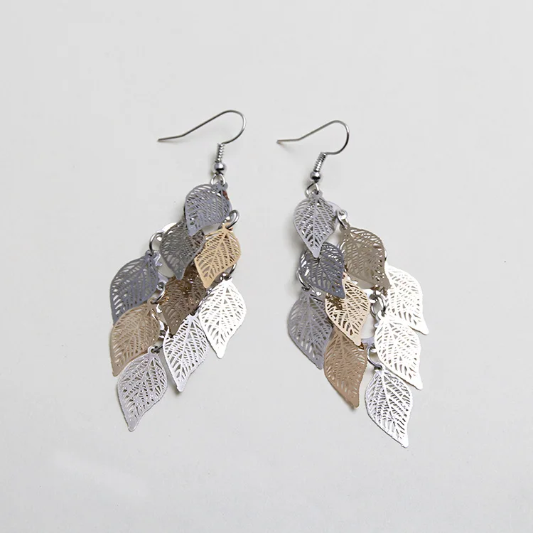 Vintage Hohle Blätter Tropfenohrringe für Frauen Böhmische Bunte Lange Hängeohrringe 2026 Modeschmuck Boucle Oreille Femme – Detail 6