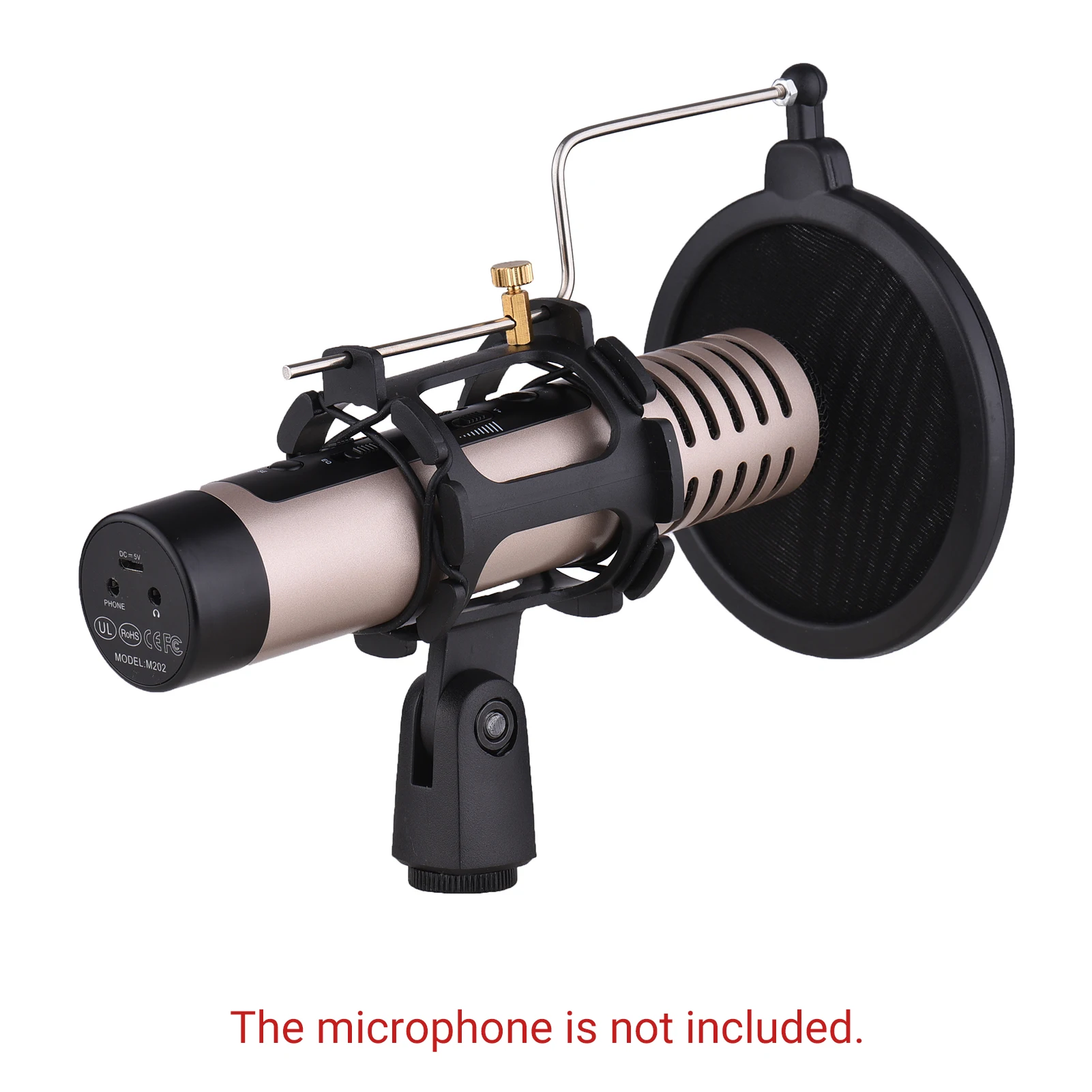 Plastic Microphone Shock Mount Anti-vibration Mic Holder Stand with Pop Filter Universal Screw Adapter Thin Condenser Microphone