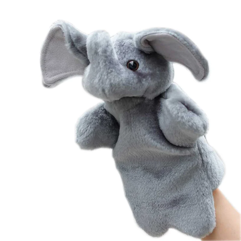 Hand Puppet Elephant Plush Toy Enlightenment Early Education Doll Simulation Jungle Small Animal Toy Wholesale