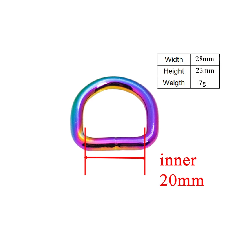 Imagem -06 - Fivela de Metal Mais Ajustar Fivela d Anel Cão Colar Webbing Costura Acessório Alta Qualidade Banhado Fivela Cores 20 mm 50 Peças Lote