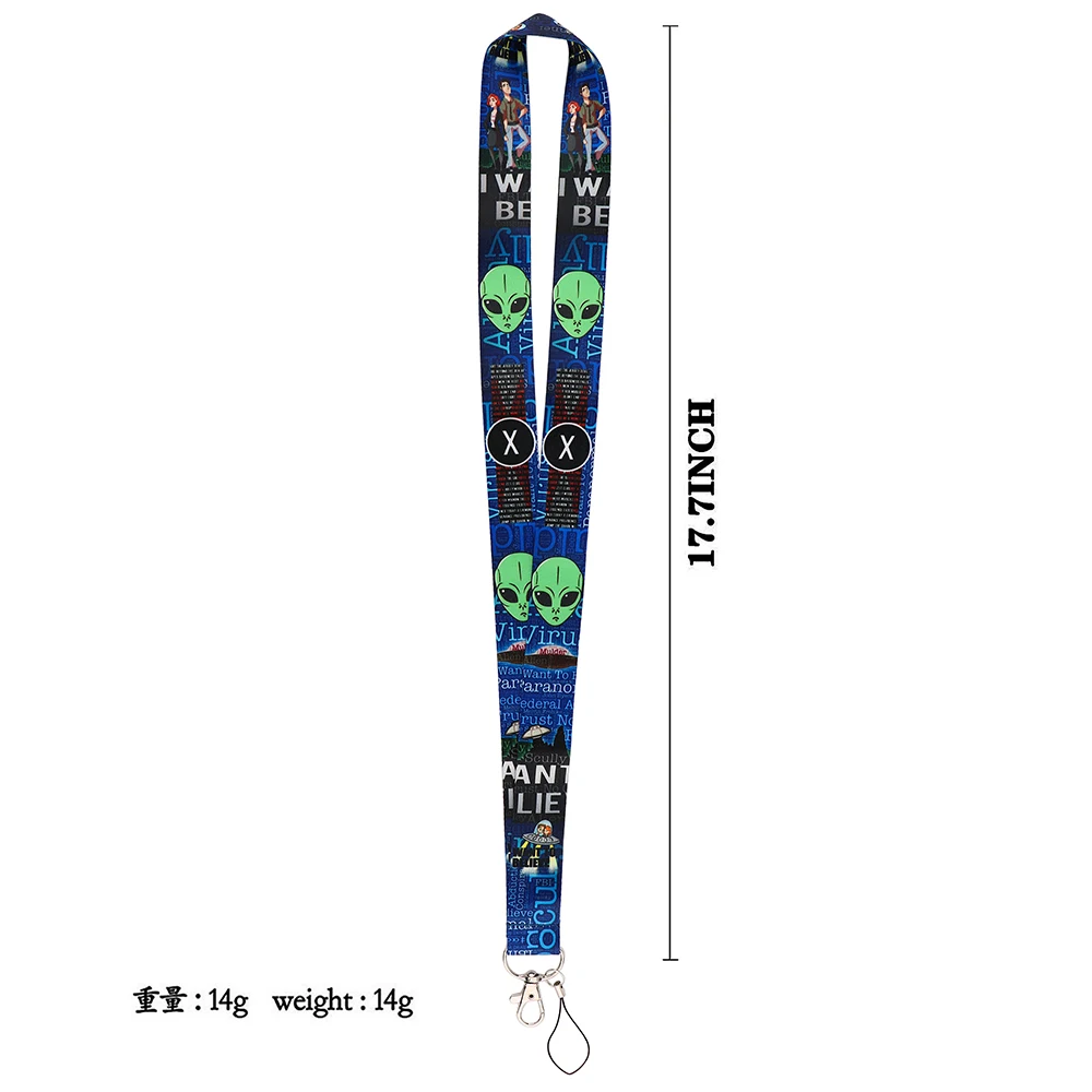 DZ2377 Cool Alien Lanyard For Keychain ID Card Cover Pass Student Mobile Phone USB Badge Holder Key Ring Accessories