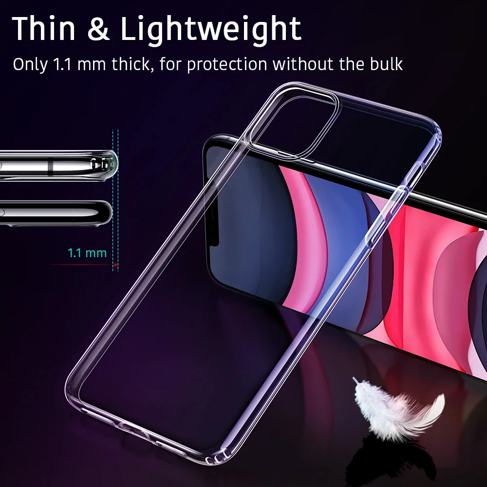 ESR Case for iPhone 13 12 11 Pro Max Soft TPU Case for iPhone SE 3/2 2022 2020 8 7 Clear Case for iPhone 12 Mini X XS Max XR