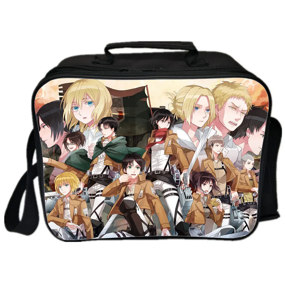 Student Attack on Titan CHRONICLE Lunch Bag Children Cartoon Anime Lunch Box Unisex Portable Insulated Thermal Food Picnic Pouch