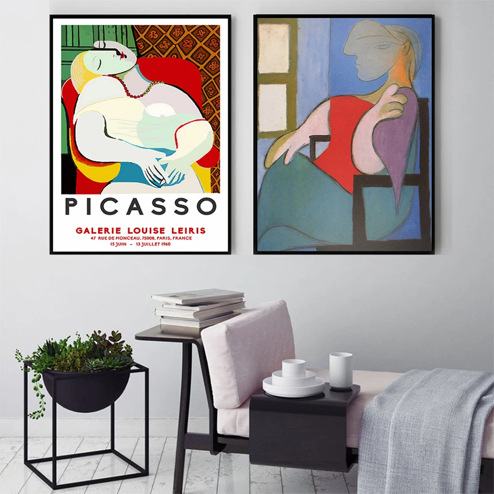Le Reve-Affiche imprimée de femme assise près d'une fenêtre, peinture sur toile Picasso, art mural moderne, gérer l'urgence du cadeau pour le salon