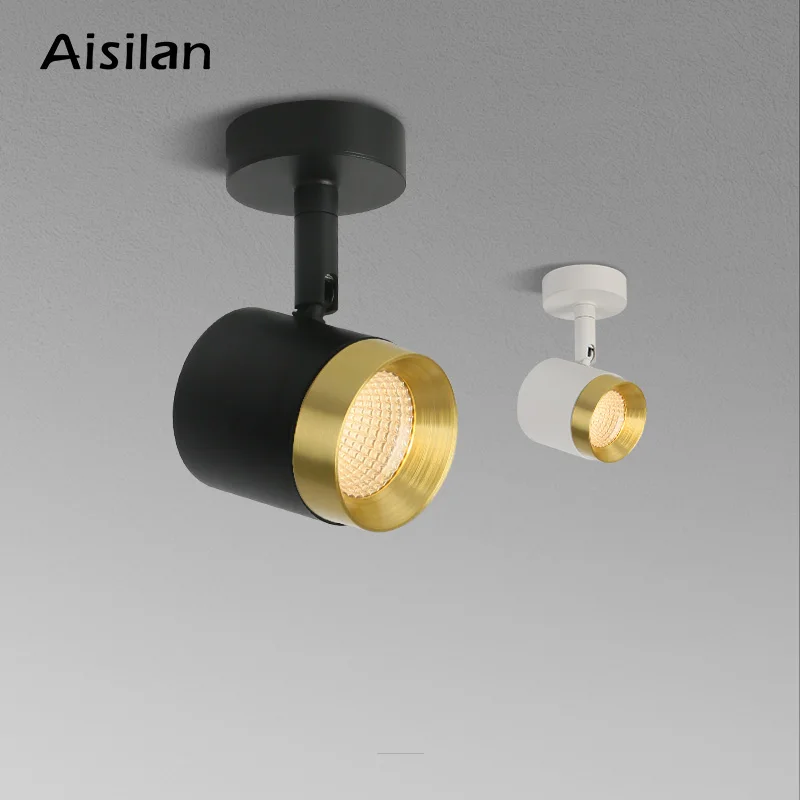 

Aisilan Led Surface Mounted Downlight Ceiling Spotlight Led Bulb Indoor Spot 7W Black White Ceiling Lamp Home Stores Spot Lamp