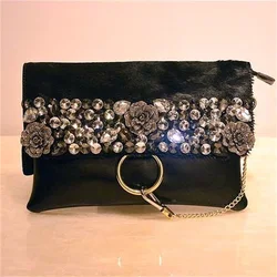 fashion horse hair Envelope Clutch Bag Women Cowhide Birthday Party Evening Clutch Bags For Women Ladies Shoulder Clutch Bag