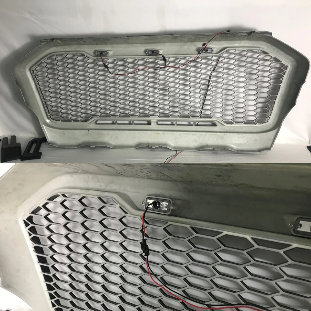 Modified For Ranger T7 Racing Grills For Ranger T7 Xl Xlt Mk3 Wildtrak 2015 2016 2017 Pickup Car Front Grill Bumper Grille Mesh