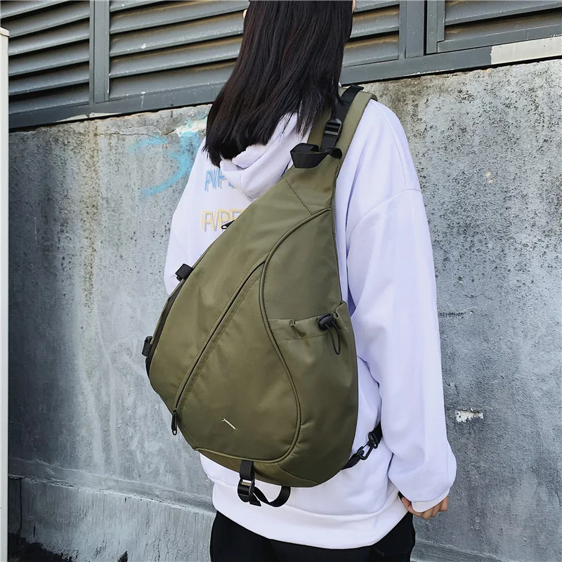 Messenger Bag Retro College Style Multifunctional Couple Shoulder Bag Chest Bag Sports Couple Pack Nylon Fabric Crossbody Bag