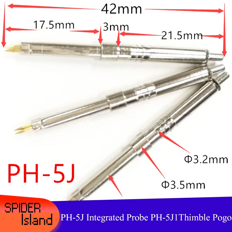 100pcs/lot Three-Point PH-5J Integrated Probe PH-5J1 (three-feet ) 3.2mm Test Pin Thimble Spring Connector g Pin