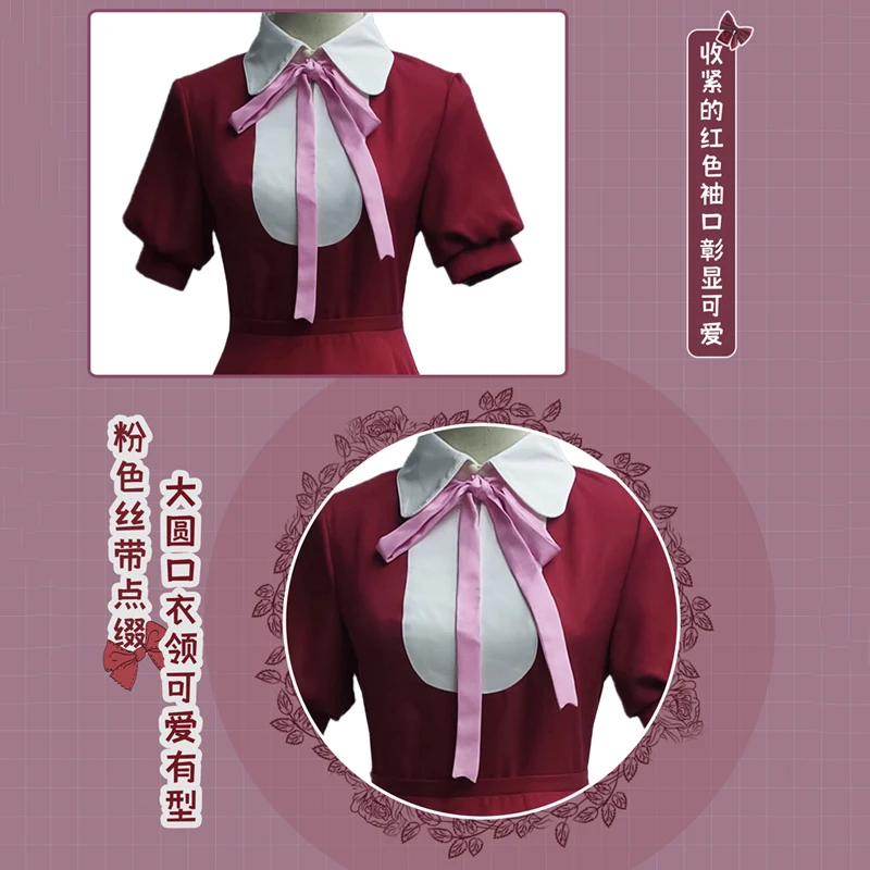 In stock!The Anime Eminent writer Cos Alice Lolita Berry Red Dress Maid Outfit Christmas Costume full set A