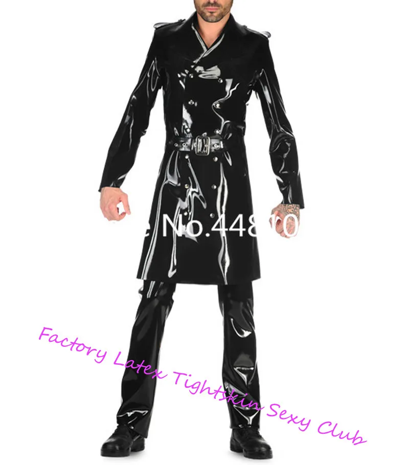 100% Nature Latex Men's Suit long gown Rubber Latex Raincoat For Men