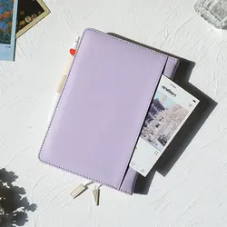 Japanese and Korean Stationery Purple A5 Planner Book Cover PU Leather Notebook Shell Student Diary School Stationery Wholesale