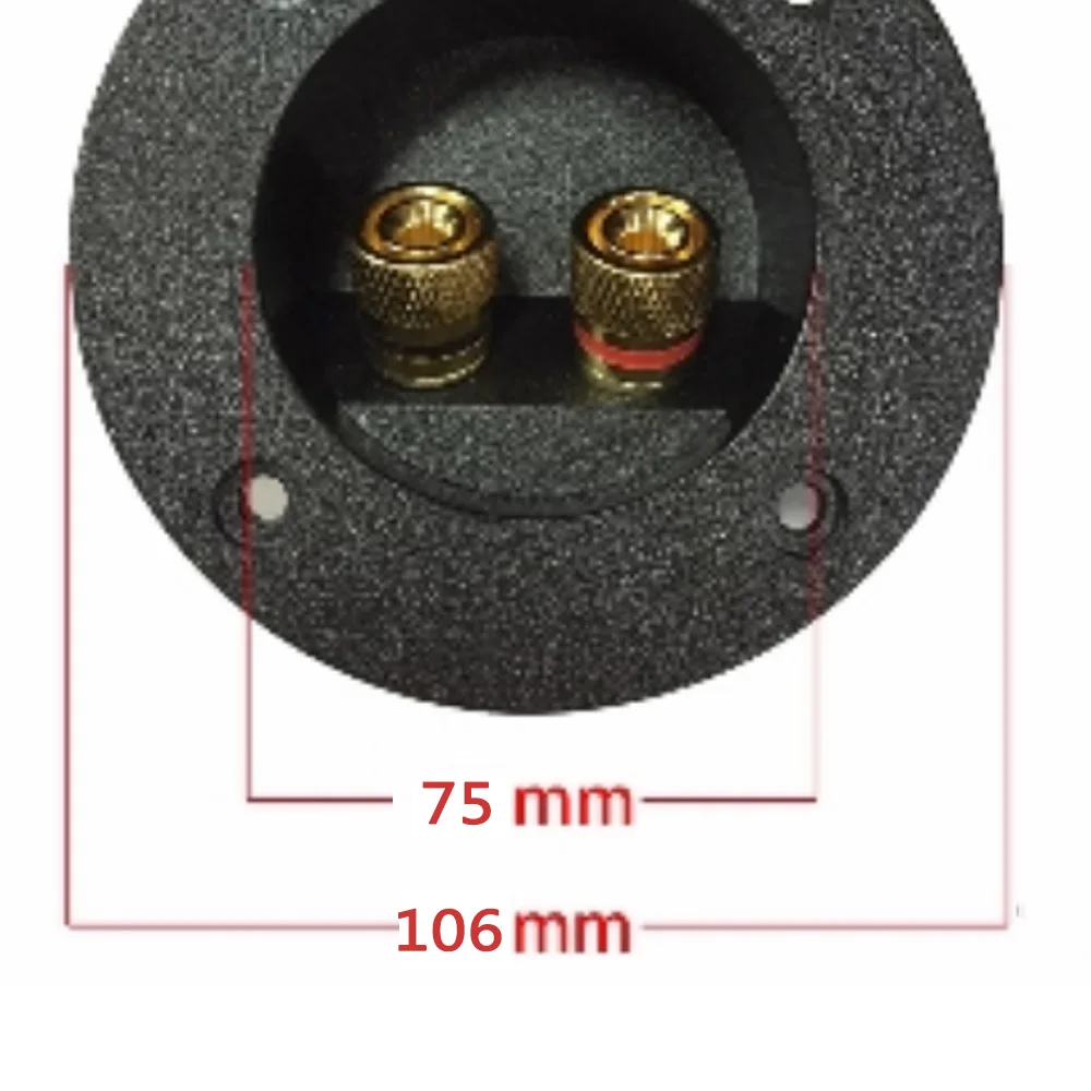 2個diyホームカーhifiステレオ2ウェイサブウーファースピーカーボックス端子ラウンドカップ用のバインディングポスト4ミリメートルバナナプラグ