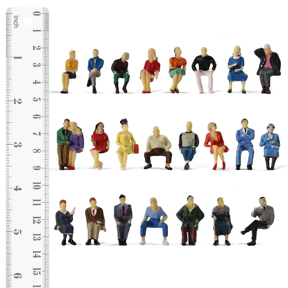 Evemodel Model Railway Layout O scale 1:48 All Seated Figures Painted People