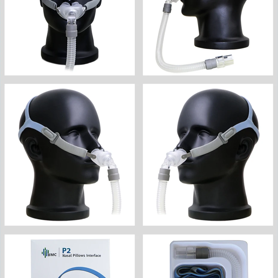 BMC CPAP Nasal Pillow Mask With 3 Size Cushions Adjustable Strap And Small Tubing For Sleep Apnea Stop Snoring Solution Freeship