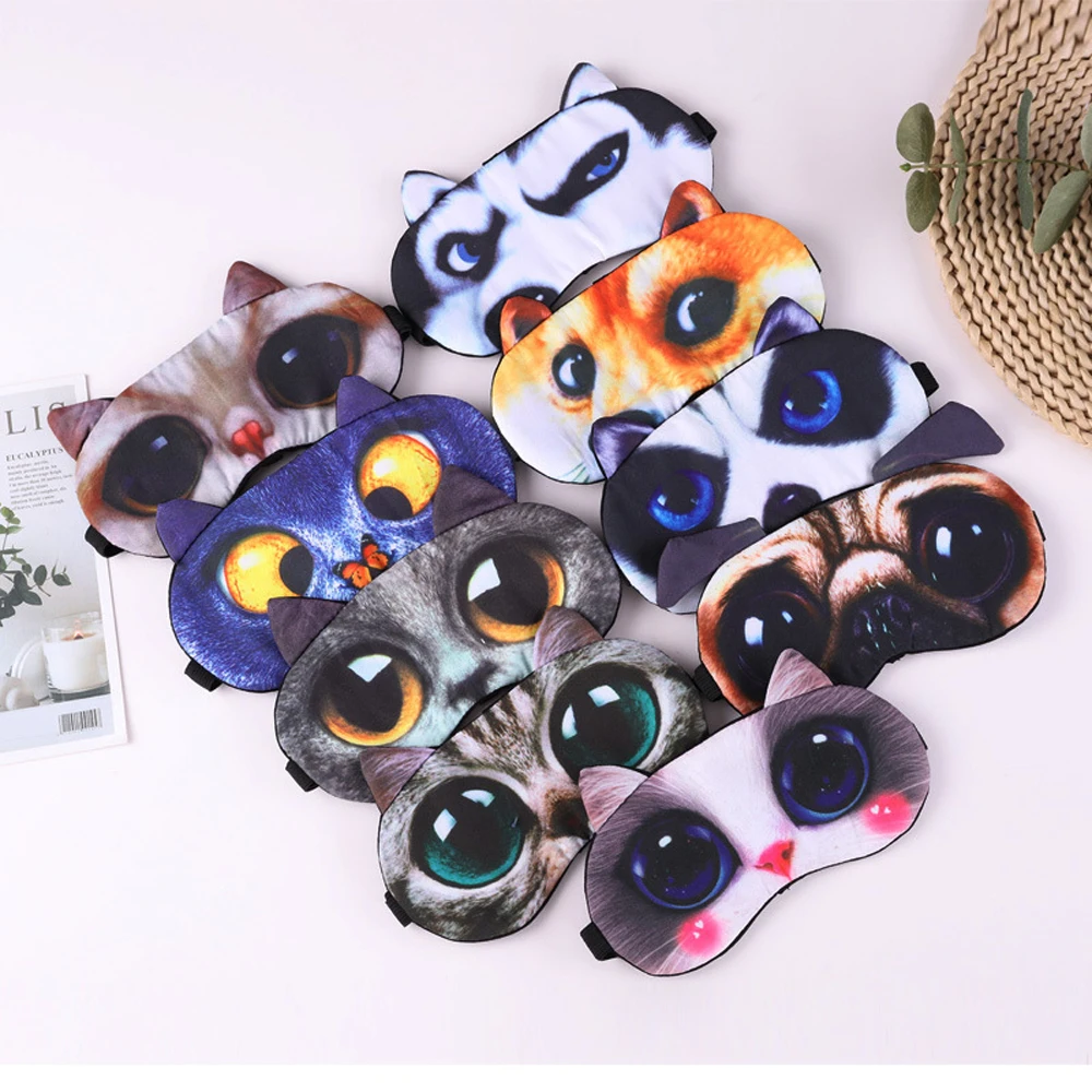 Cute 3d Sleeping Eye Masks Cosplay Cartoon Animals Eye Covers for Travel Naps Night Masks Comfortable Lightproof Eye Patches