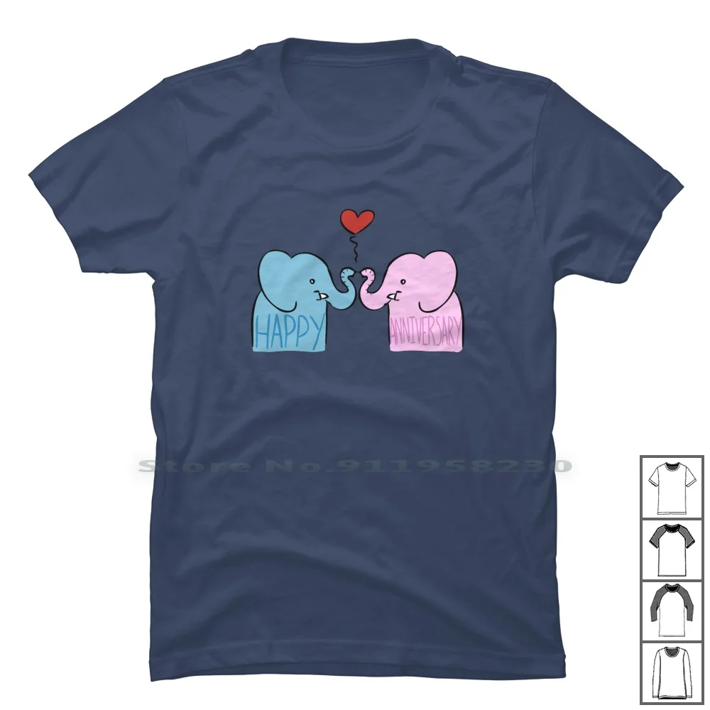 Happy Anniversay T Shirt 100% Cotton Wedding Day Anniversary I Love You My Heart Love You Darling Cartoon Sweet Heart Love Iver