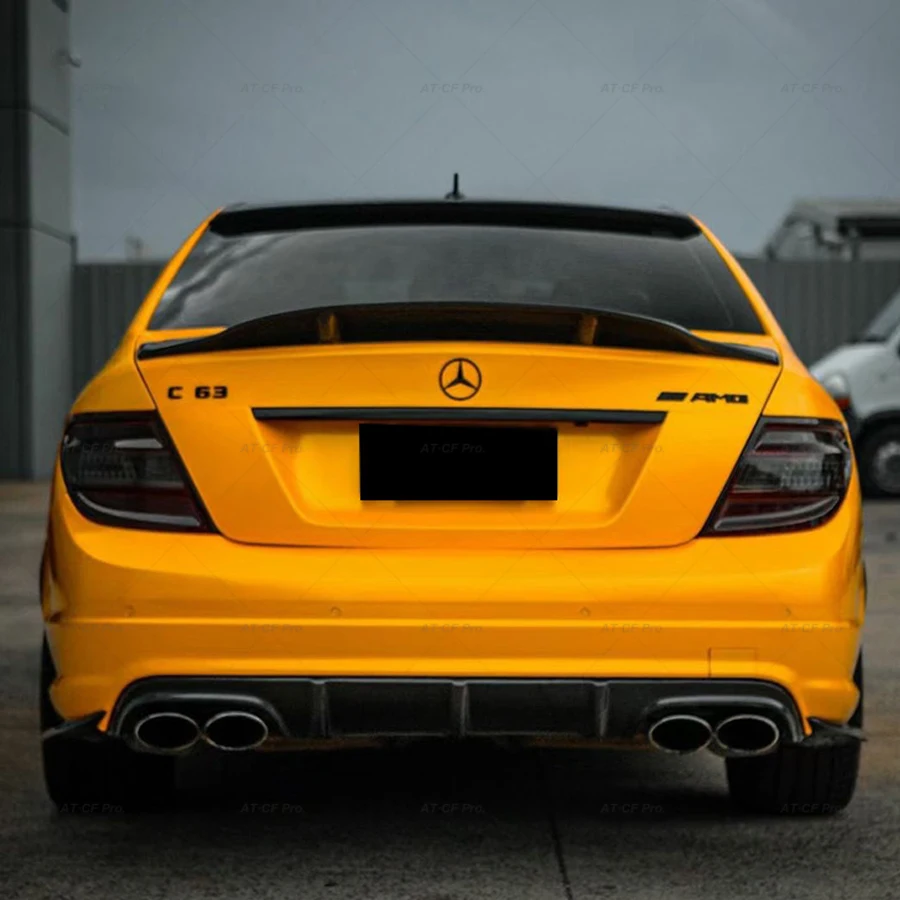 for W204 Carbon Fiber/FRP Rear Bumper Diffuser Lip Spoiler for Benz C-Class W204 C63 AMG C300 Sport Sedan Coupe 2008 - 2011