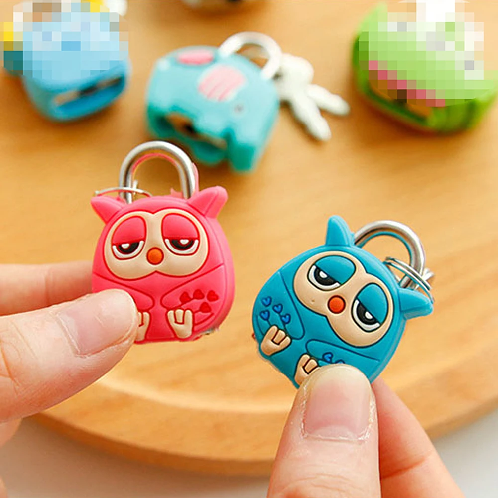 Cartoon Padlocks Lovely Mini Luggage Lock Backpack Zip Padlocks Make-up Box Key Lock Students Diary Lock Children\'s Small Toys