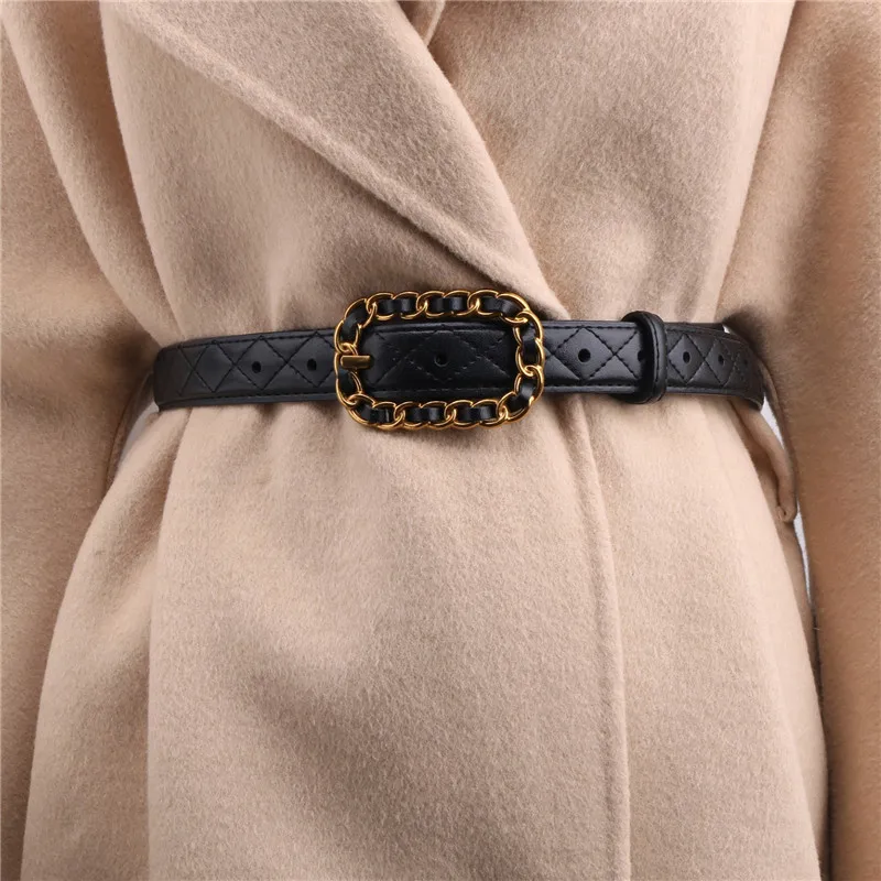 

2021 Luxury Designer Women's Waist Belt Cowhide Leather Cinch Belts Female Strap Waistband Jean Pant Dress Coat Belt Decoration