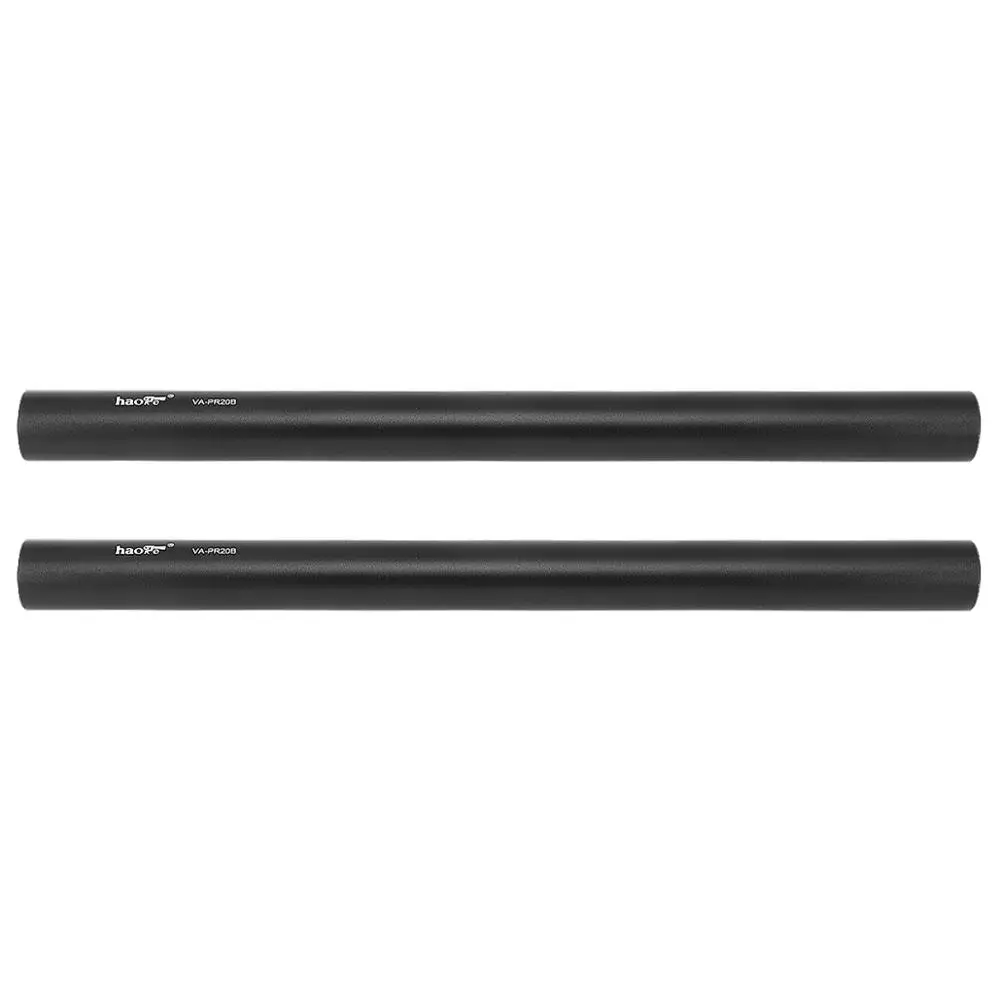 Haoge VA-PR20B 20cm (7.9 pollici) asta in lega di alluminio lunga 15mm aste con filettatura M12 per sistema di supporto per binario telecamera nero