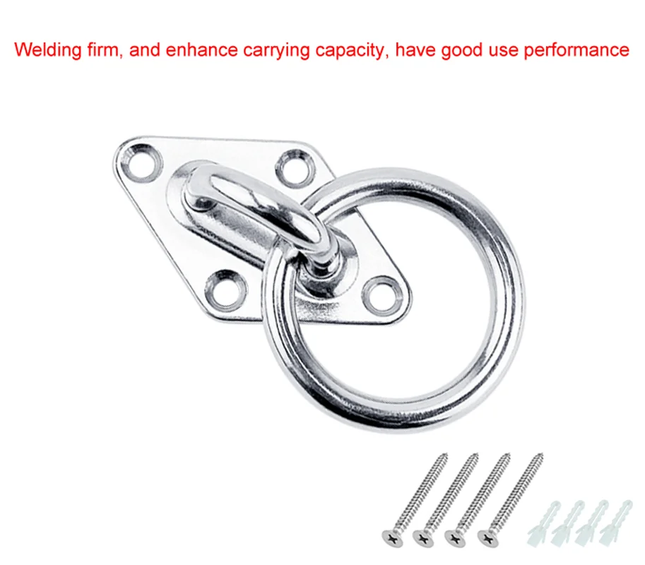 Stainless Steel 316 Diamond Pad Eye Plate Boat Marine Mooring Ring Ceiling Wall Mount Base Hook Strap Tie Down Yoga Accessories