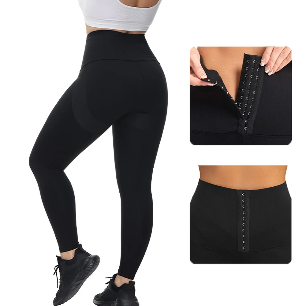 Women Sports Pants Abdomen Yoga Leggings High Waist Safety Pants Breasted Exercise Fitness Dance Buttocks High Elastic Trousers