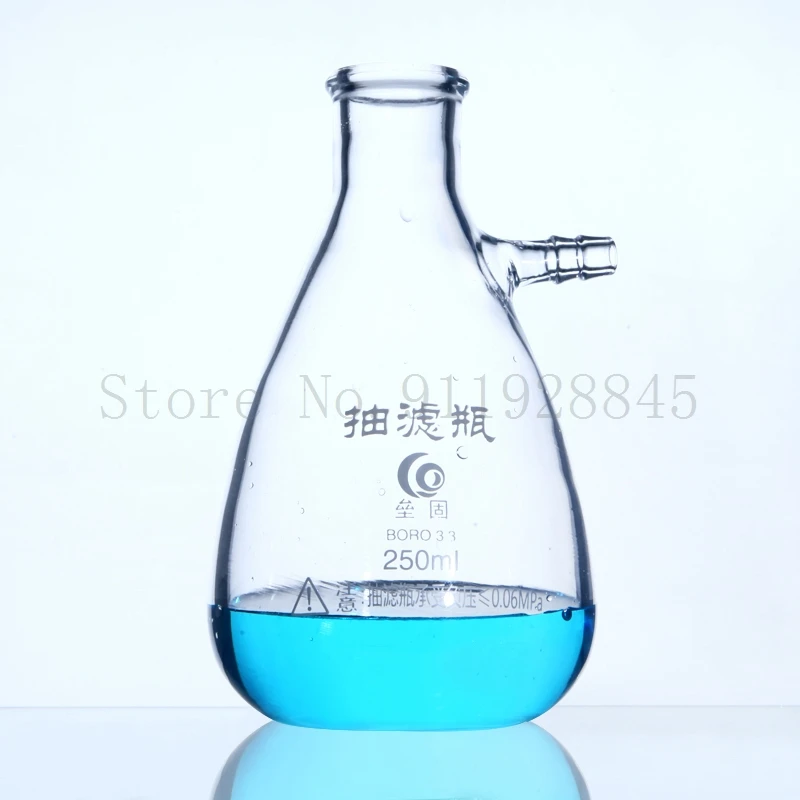 Lab Glass Suction Filter Bottles with Upper and Lower Spouts Accessory Flask with Side Arm Laboratory Filtration