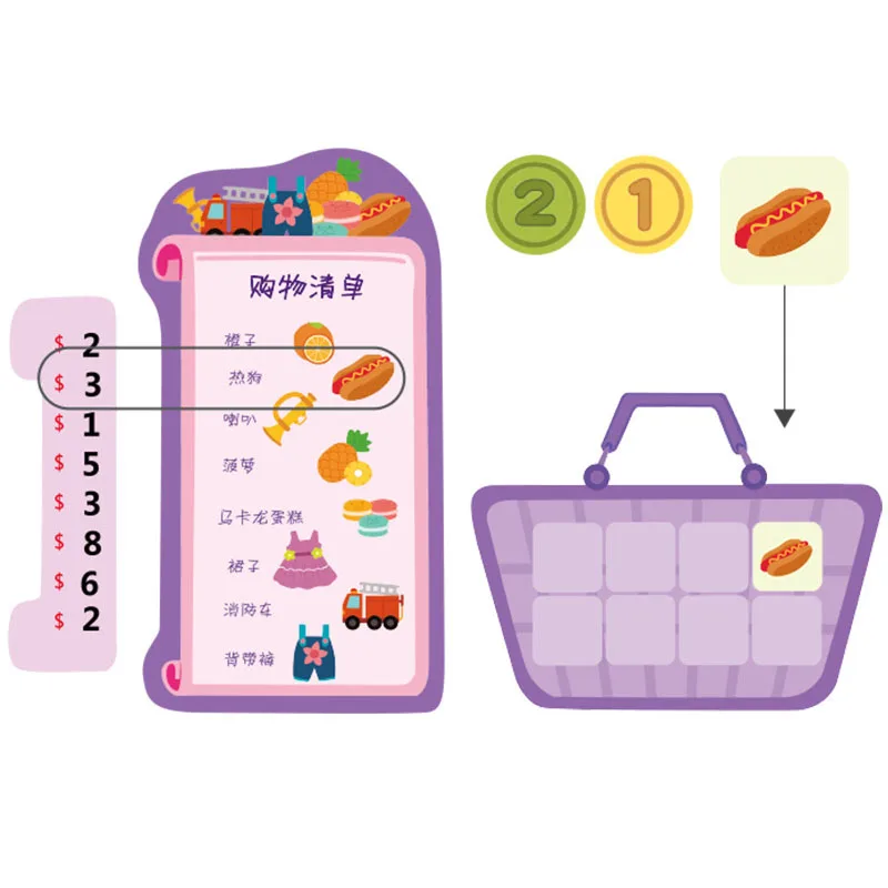 Jogos de mesa interativos pai-filho para crianças, brinquedos educativos, lista de compras, quebra-cabeças, treinamento de pensamento, brinquedos educativos para crianças, novos