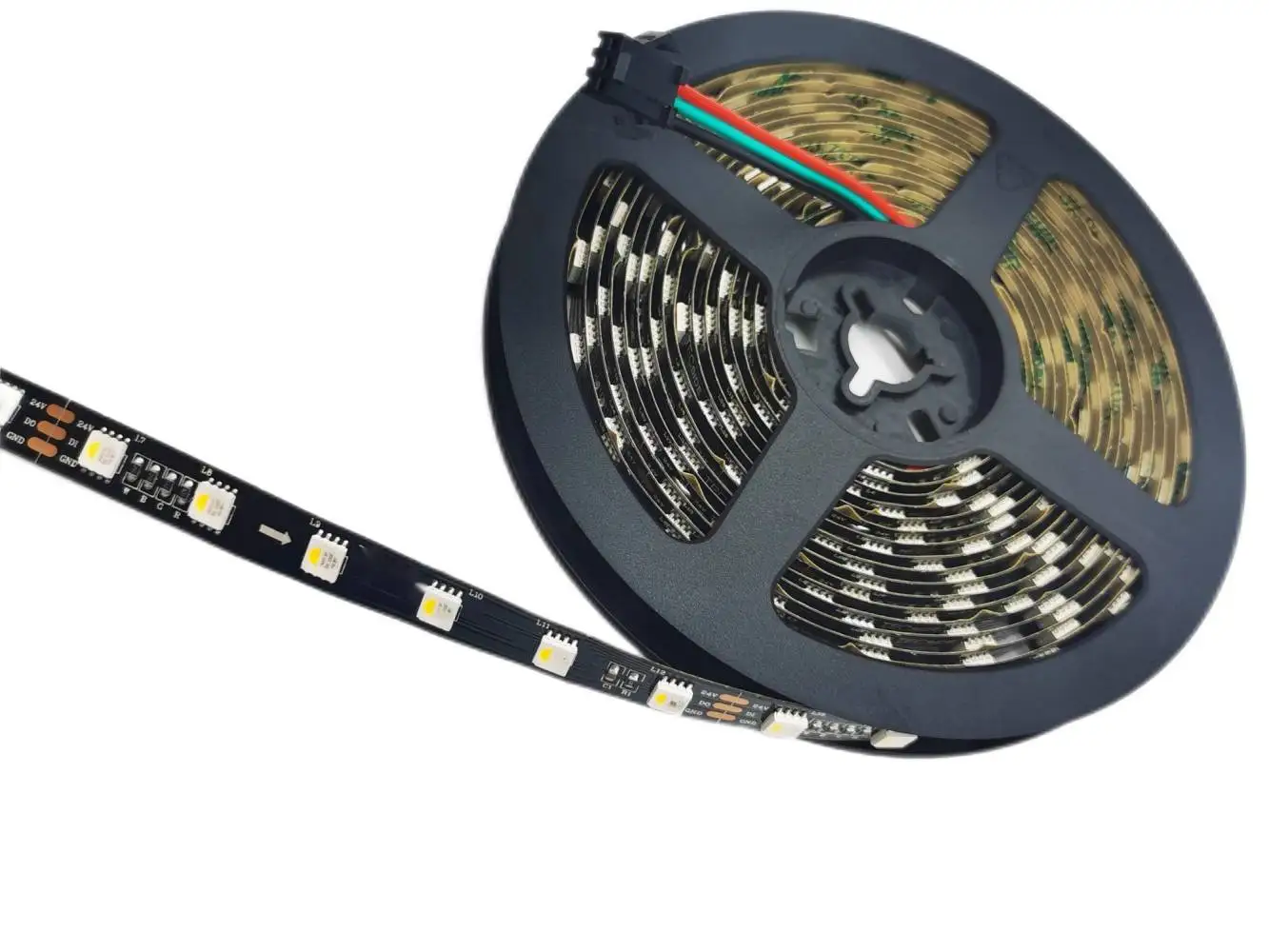 5M DC24V SK6812 RGBW RGBWW 60LEDs/m 5050 SMD Flexible AddressabIe Pixels LED Strip  Black PCB 1 IC driver 6 leds