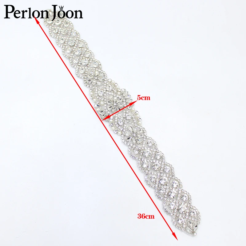 1PC DIY Handmade bridal belt Rhinestone Applique and trim Sewn or ironed for wedding dress decoration Crystal belt WH030