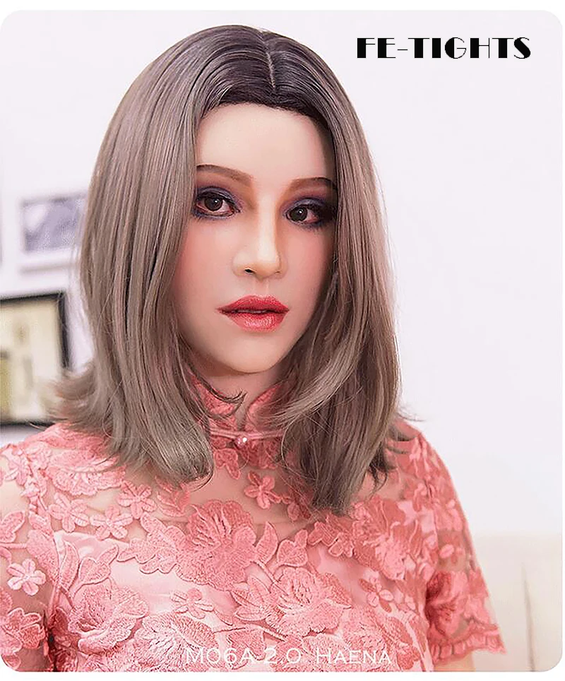 (M06A)Crossdress Full Head Realistic Silicone Transgender Female Cosplay Mask With Luxury Makeup Haena Neck Version Drag Queen