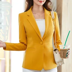 Women Blazer 2024 Formal Blazers Lady Office Work Suit Pockets Jackets Coat Slim Long Sleeve Casual Blazer Black Femme Jackets