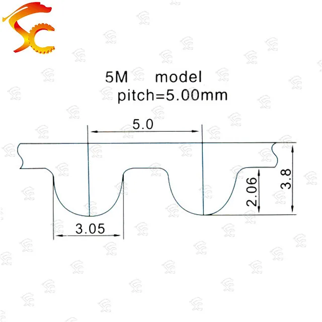 1PCS HTD 5M Timing belt L=180/220/280/375/405/415/645 width 9/10/15/20mm Teeth 36 44 56 75 81 83 129 HTD5M synchronous Belt