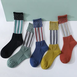 Socks Women's Spring And Summer Medium And Short Vertical Stripes Thin Transparent Nylon Stockings Kawaii Casual Ladies Socks