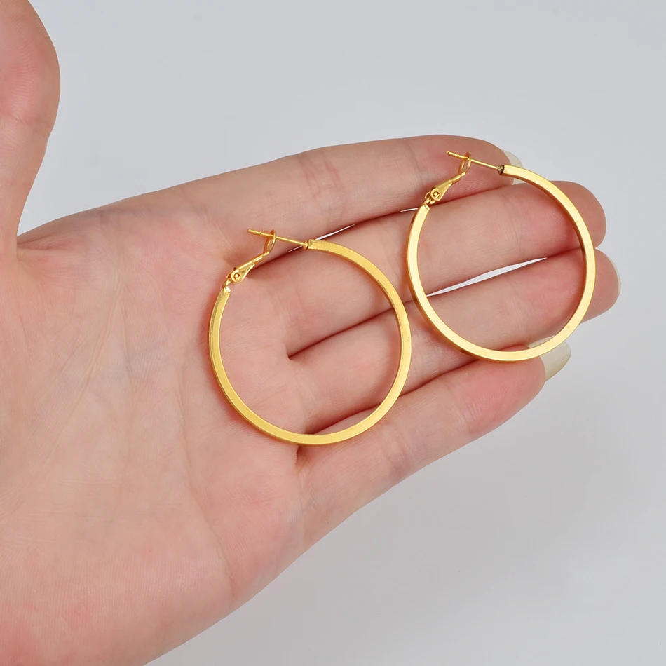 Anniyo African Hoop Earrings for Women Girls Gold Color Circle Round Earring Stud Jewelry,Nigeria,Ghana,Jamaica,Congo #128916