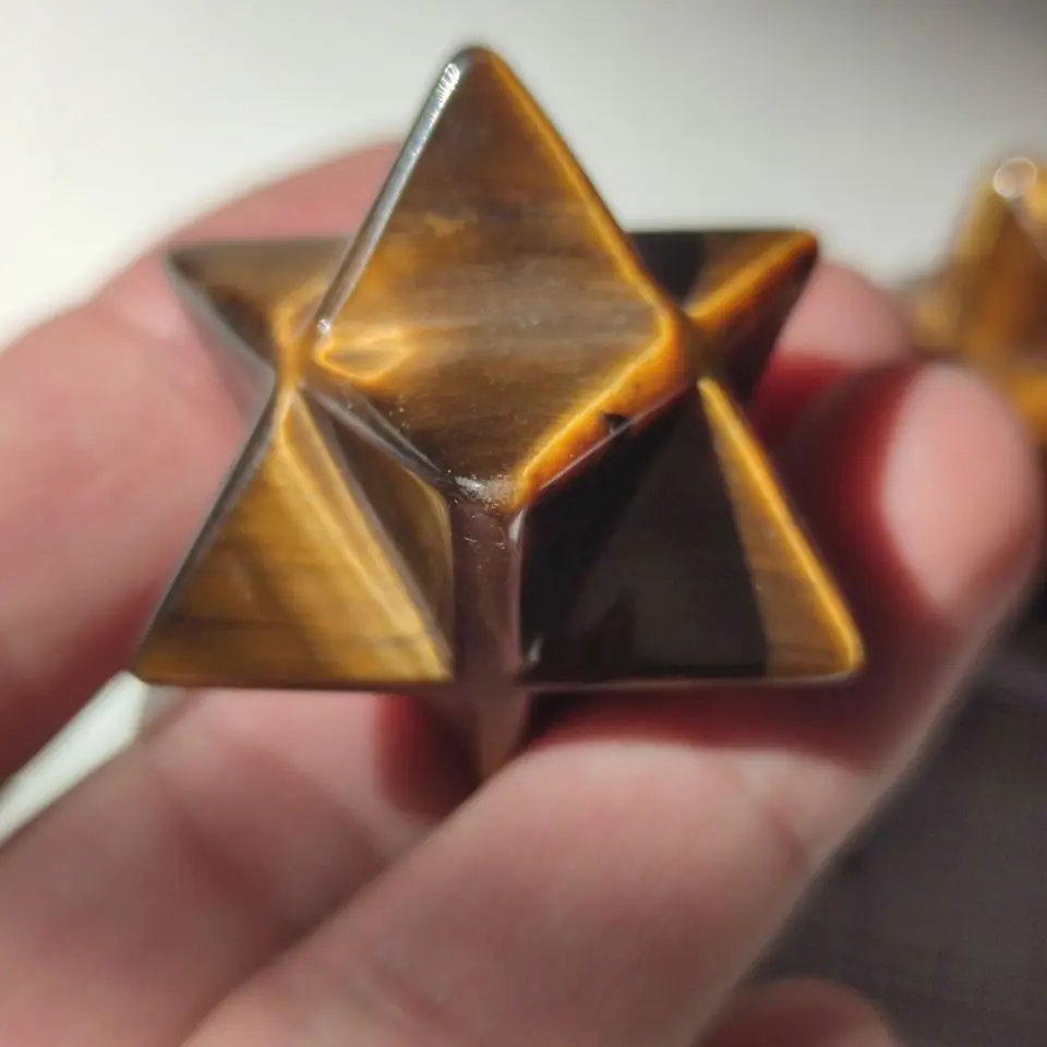 1PCS Natural Crystal Quartz Merkaba Star Carved Crystal Geometric Healing Quartz Stone Home Decoration