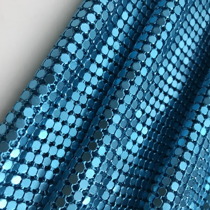 Shiny Blue Aluminum Metal Sequin Fabric, DIY Sewing Party Dress, Metal  Fabric 75x45cm