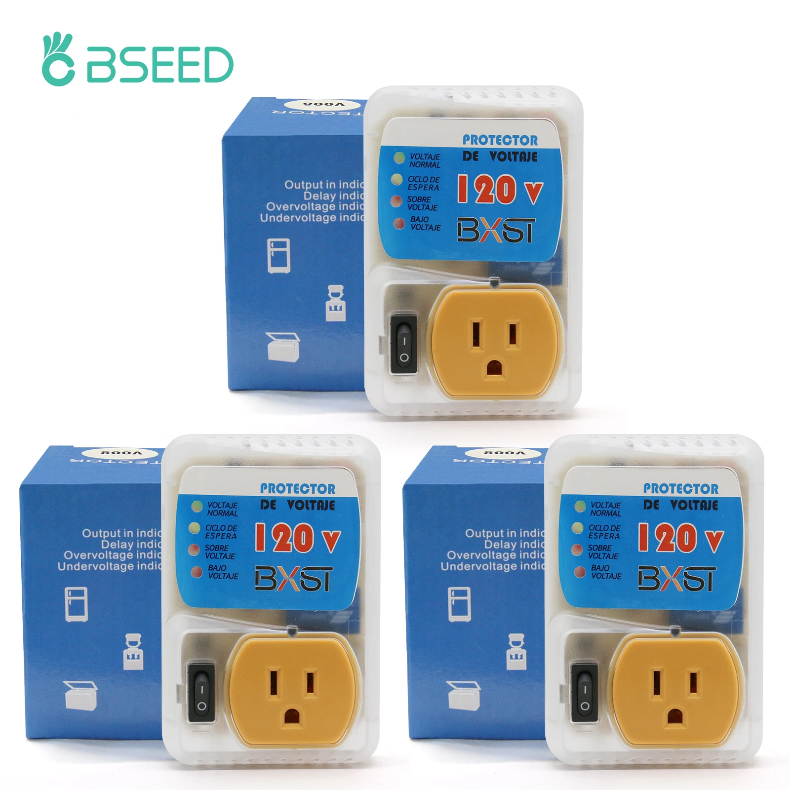 Bseed 20a eua padrão soquete amarelo americano padrão painel de computador eletrodomésticos protetor contra surtos soquete tensão eua plug