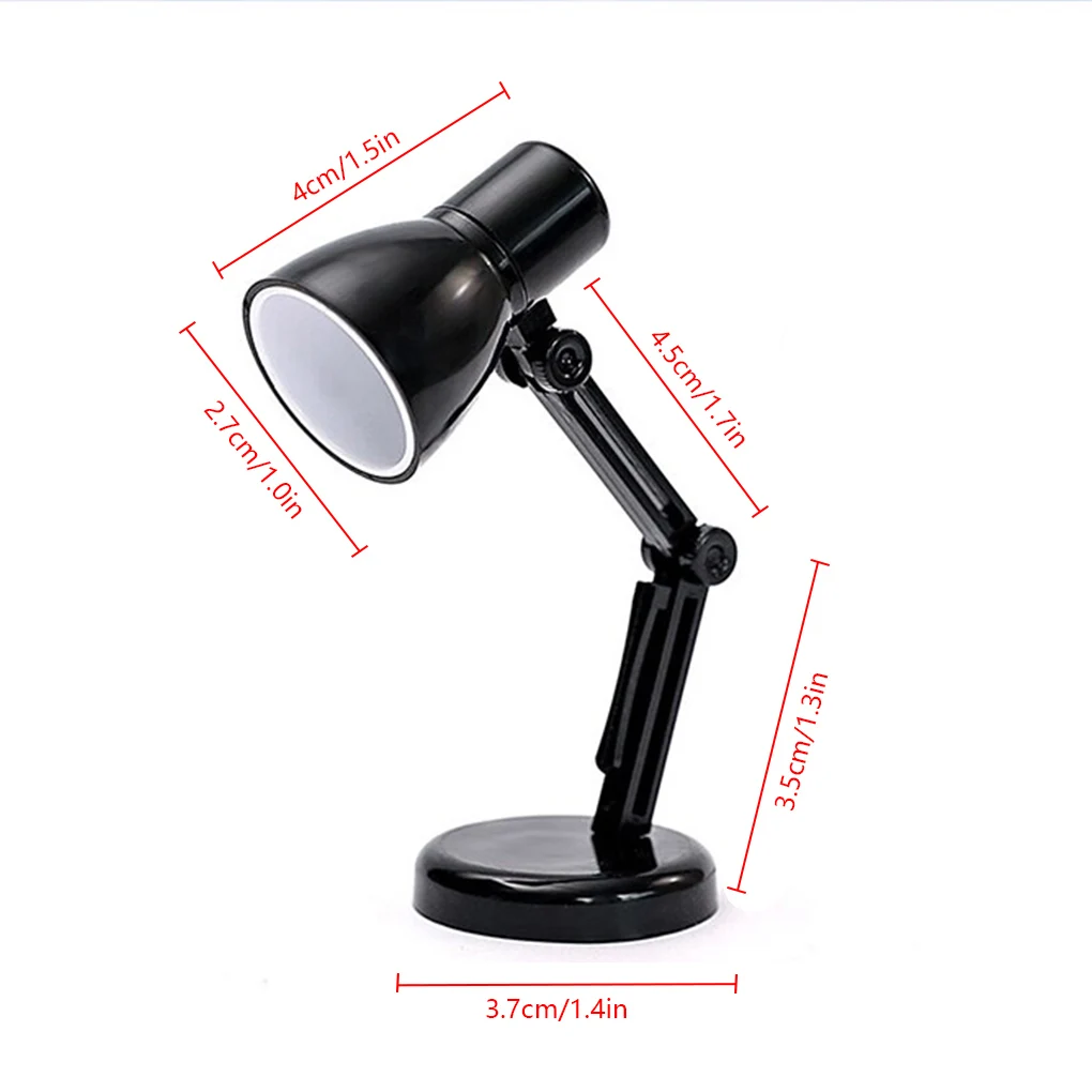 

Table Lamp 2W 180° Adjustable Folding Reading Light Warm Eye Protection Night Light, Black