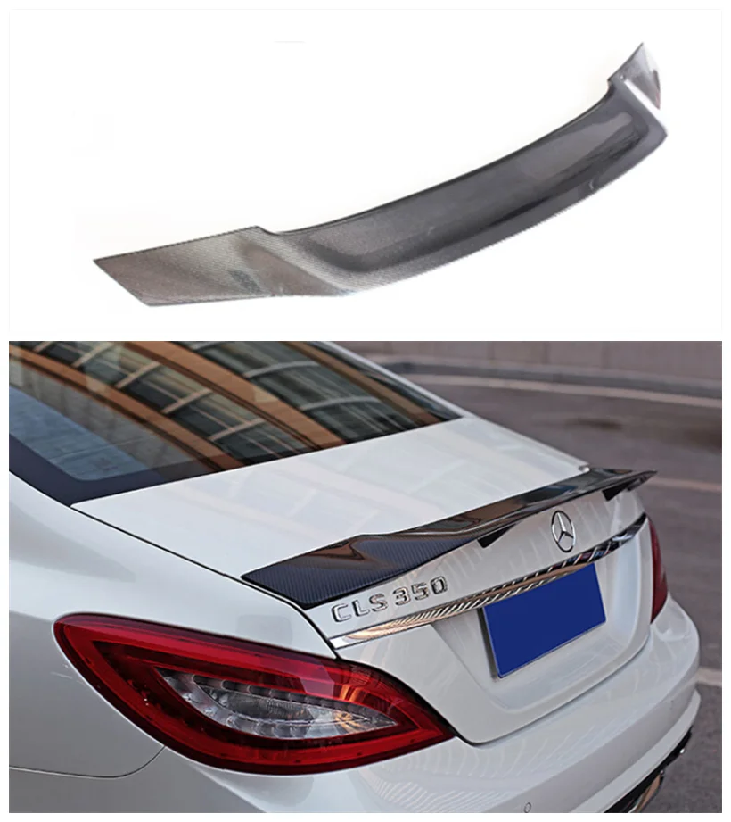 High Quality Real Carbon Fiber Spoiler For Mercedes CLS Class W218 R Style Spoiler 2011 2012 2013 2014 2015 2016