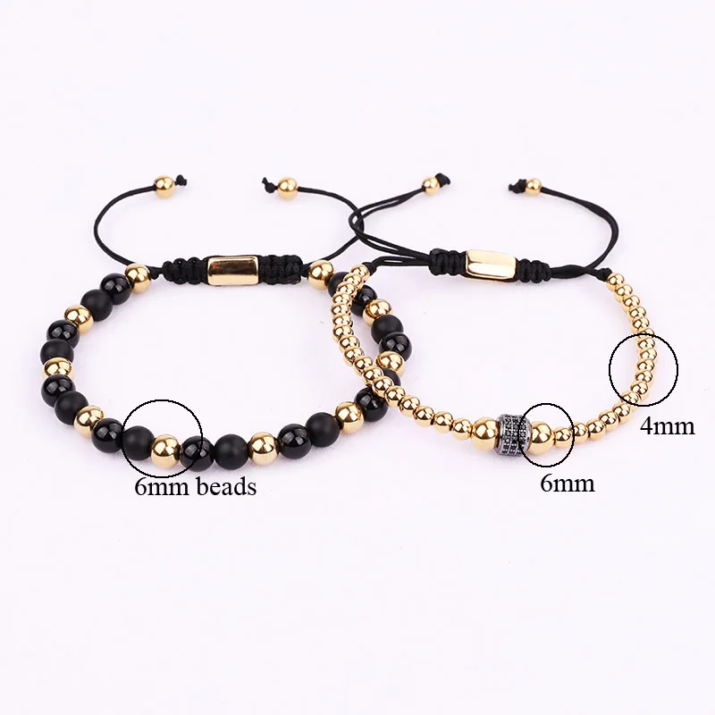 High Quality Men Jewelry Wrap Bracelet Stainless Steel Beads Natural Stone Woven Bracelet Men
