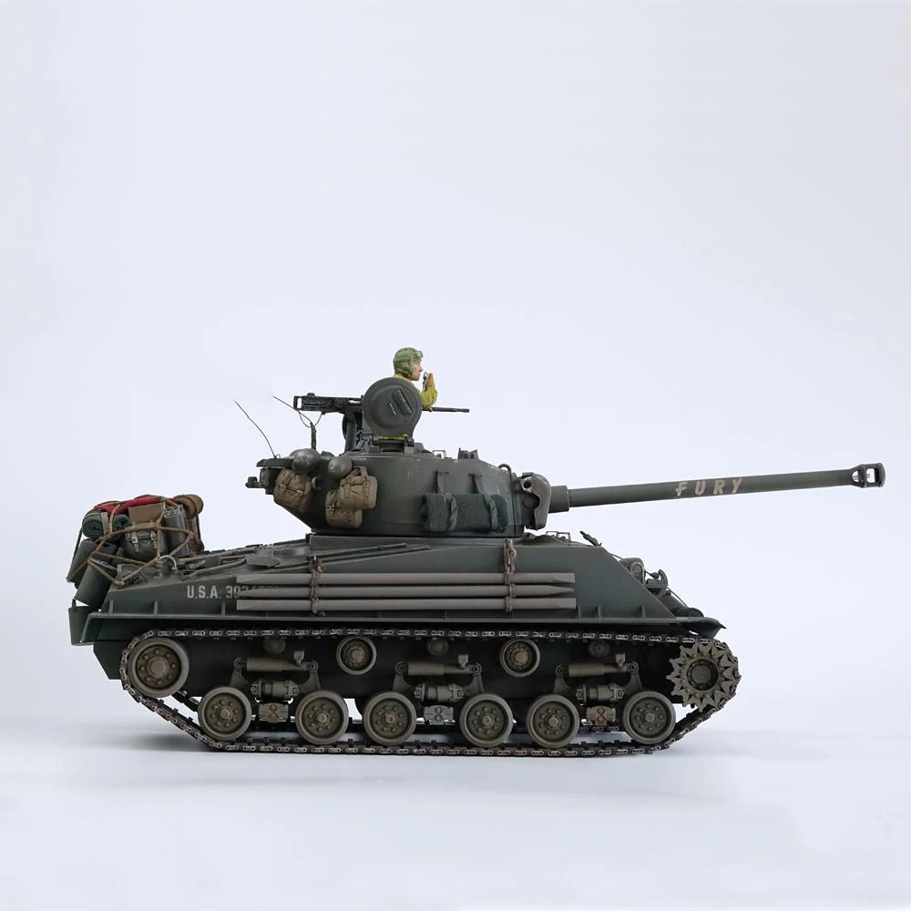 1/16 FURY Shermann M4A3E8 Heavy Hand-Made Tank  2.4G RC RTR WW2 Military Army Model Panzer Remote Control Easy Eight Brad Pitt