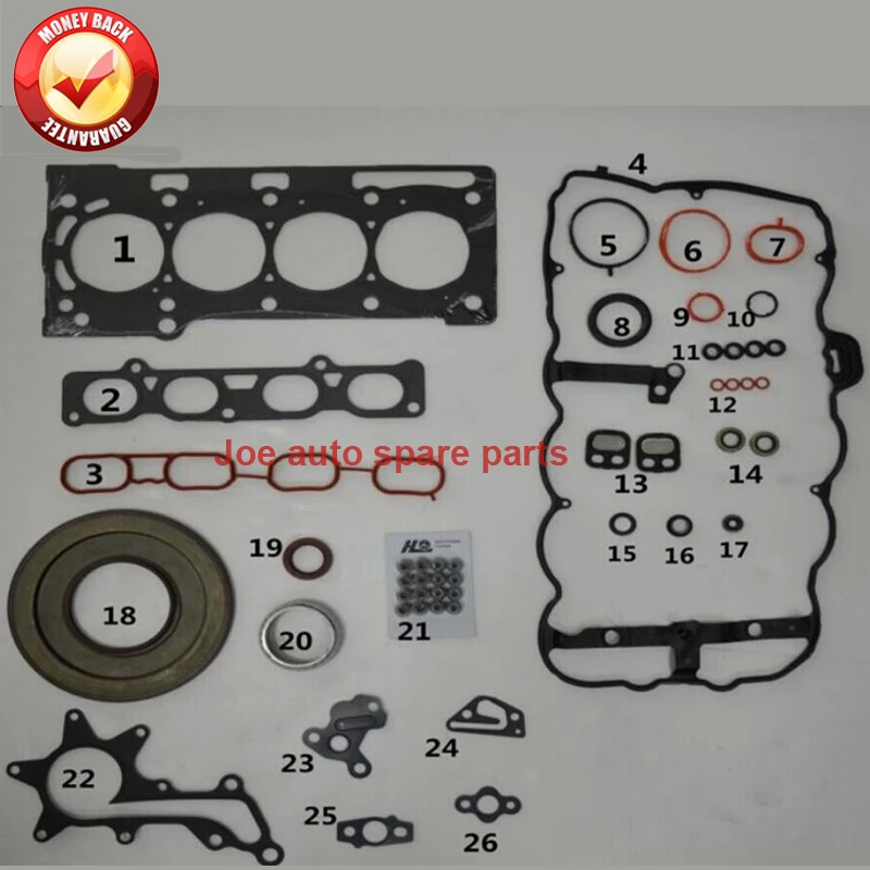 1NR 1nrfe complete engine full gasket set kit for Toyota Toyota Yaris Vitz Auris Altis IST 1329cc 1.33L 1.3L 2007- 04111-47120