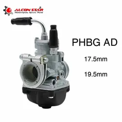 Alconstar- 17.5mm AD 19.5mm Dellorto Motorcycle Racing Carburetor Moped Scooter Hand Choke Carb Carburedor for Honda GY6 50CC