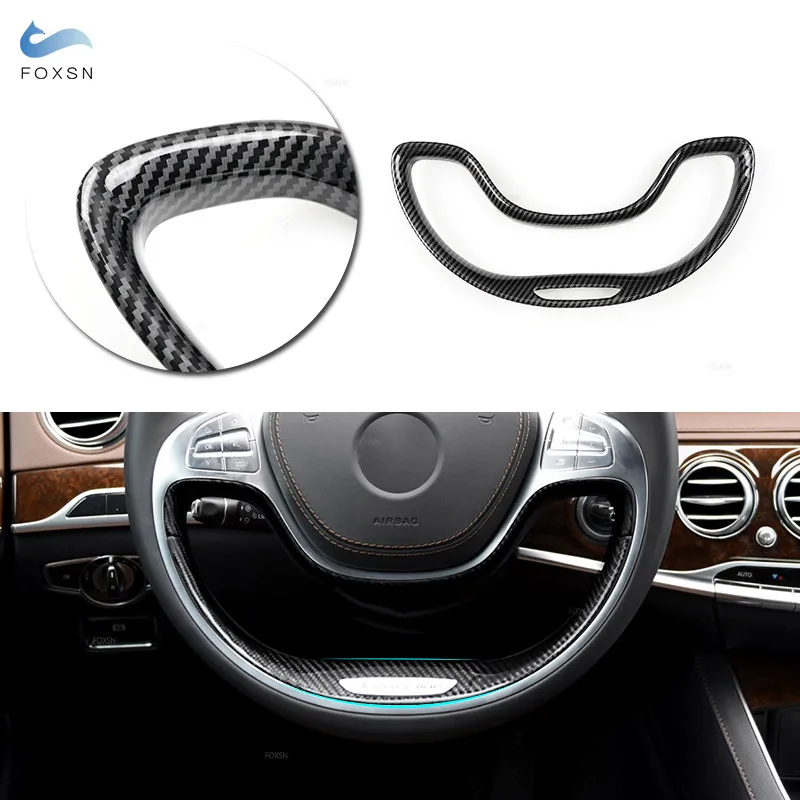 

For Mercedes Benz S Class S400 S320 S350 2014 2015 2016 2017 Car Accessories Interior Steering Wheel Moulding Cover Decotation