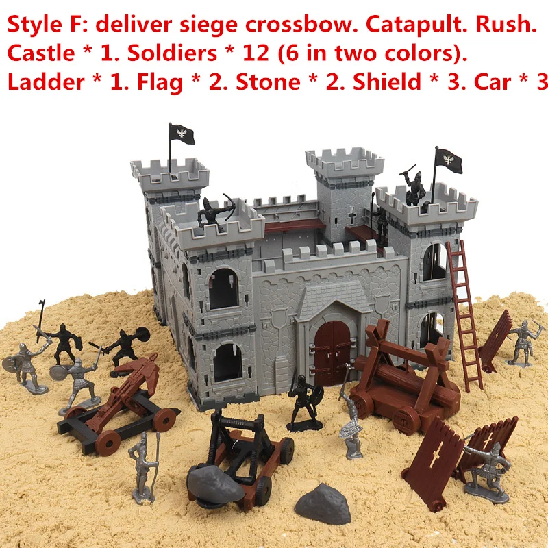 Soldier Castle War Chariot  Set  Knights Game DIY Model Building Assembly Compatibility Ancient Rome Siege Battlefiel Toy