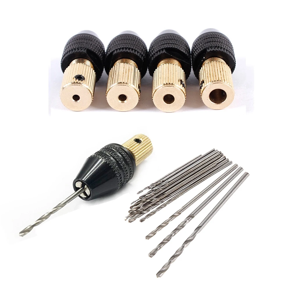 Set di punte da trapano 0.3-1.6mm HSS Micro Twist Bit trapano elettrico Keyless Chuck Bit per riparazione di orologi gioielli artigianali strumenti per la lavorazione del legno