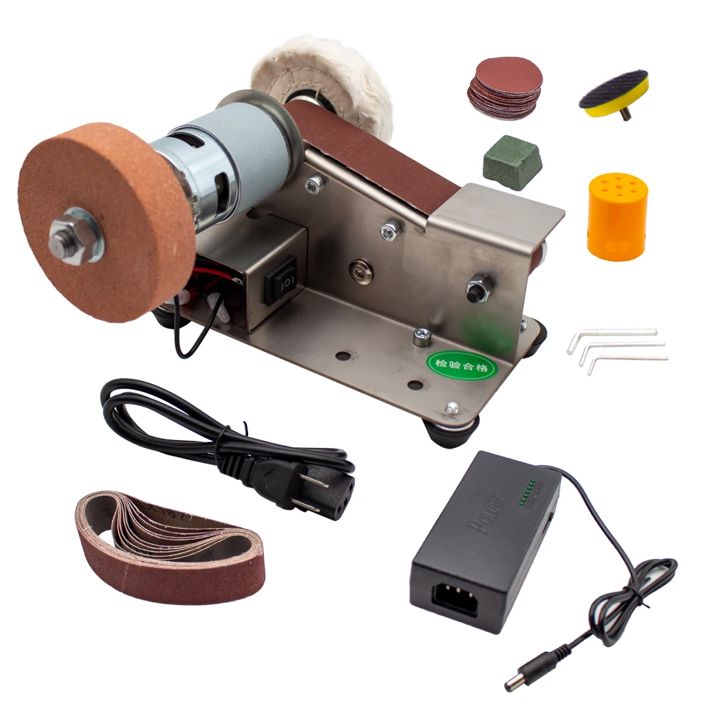 

100-240V Multifunctional Mini Electric Belt Sander DIY Polishing Sharpening Machine Grinding Wheel Fixed Angle Knife Sharpener